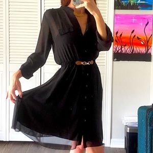 R n B Black Flowy Dress